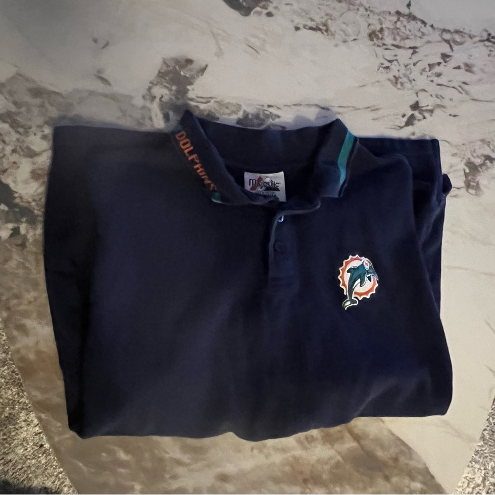 Majestic Navy Polo with Team Logo